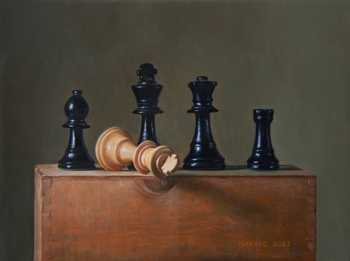 Photorealistic Still Life Oil Painting By Mayrig Simonjan, 13 X 9", All Lost?, Original Artwork