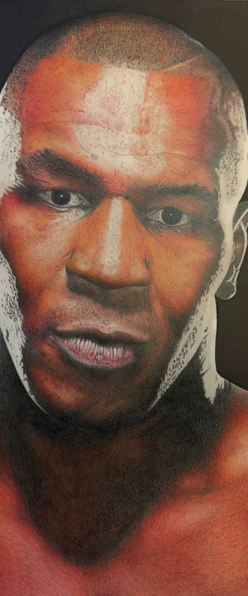 Mike Tyson Portrait Colored Pencil by Edgar Tejada