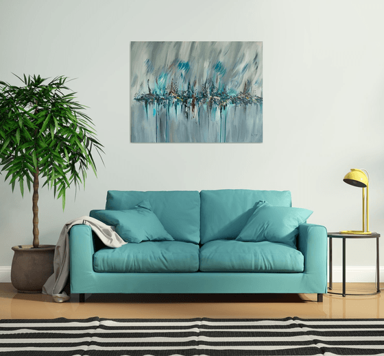 Paysage bleu artificiel
