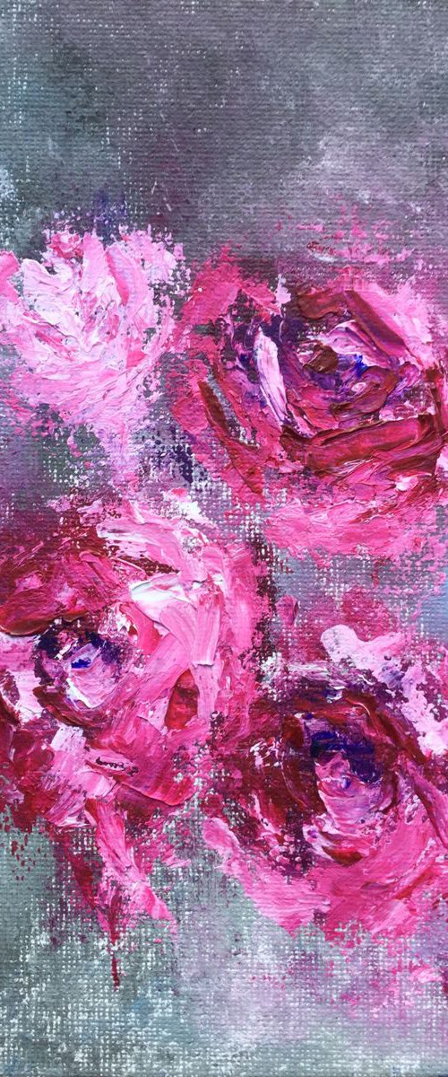 Vintage Roses #2 -  Impressionist Flowers by Rebecca Pells