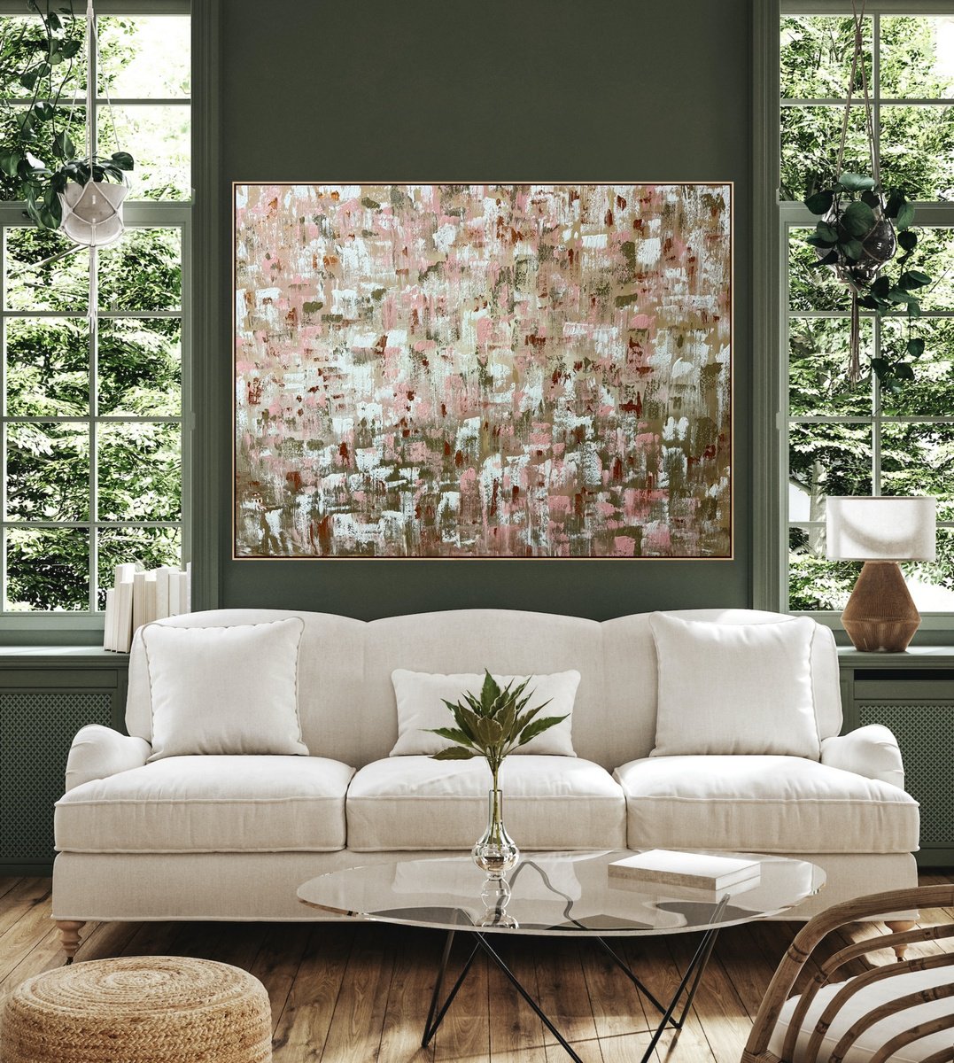 Organic Abstract Acrylic Painting By Alanah Jarvis, 56 X 40, Unwritten Growth, Original Artwork