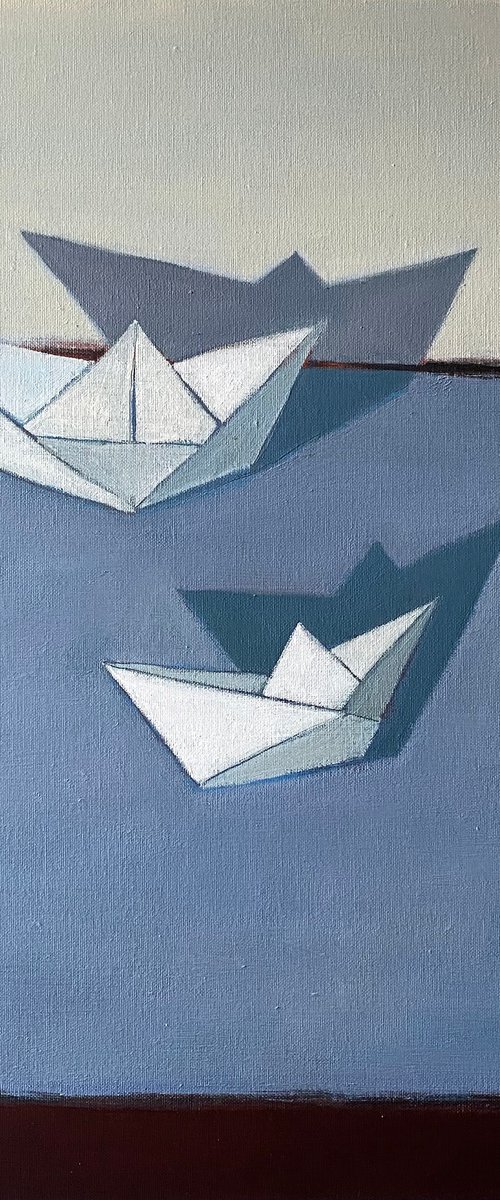 Still Life With Origami Boats by Nigel Sharman