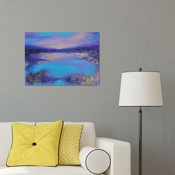 A medium-large original modern semi-abstract painting "Beyond Reality"