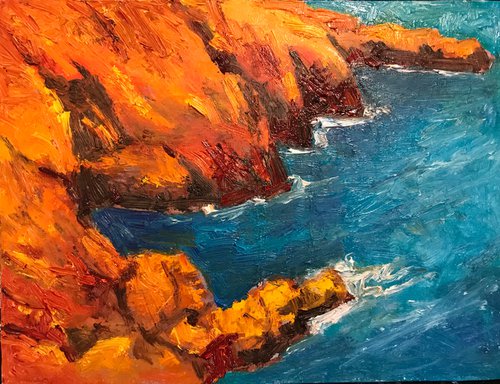 To be still seascape oil painting by Padmaja Madhu