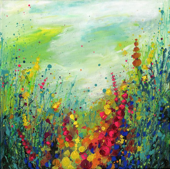 Song Of The Meadow  -  Abstract Meadow Flower Painting  by Kathy Morton Stanion