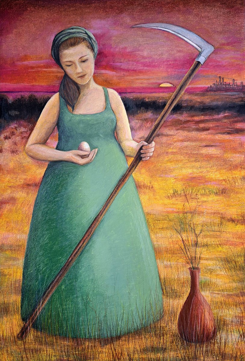 Portrait Pastel Drawing By Andromachi Giannopoulou, 28 X 39, Women, Original Artwork