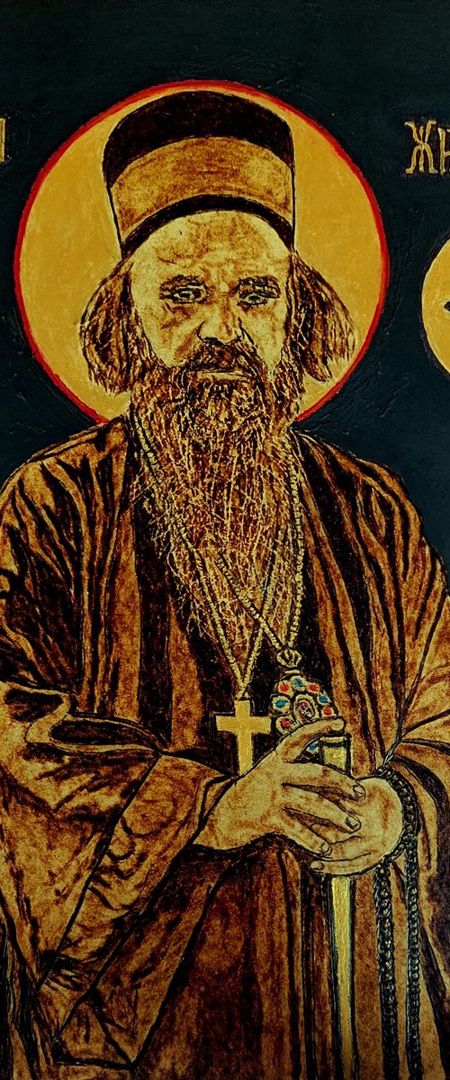 Vladika Nikolaj (Saint Nicholas of Serbia) by MILIS Pyrography