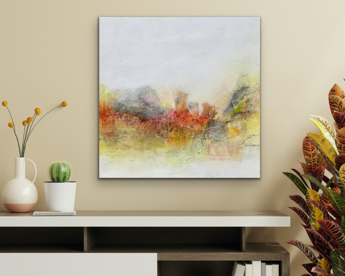 Abstract Acrylic Painting By Kirsten Schankweiler, 24 X 24", Love #2, Original Artwork