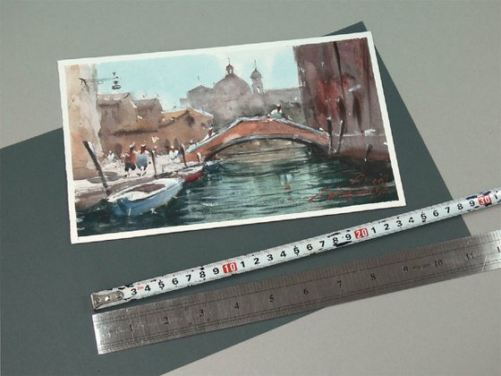 Venice Cityscape, watercolor on paper, 2022