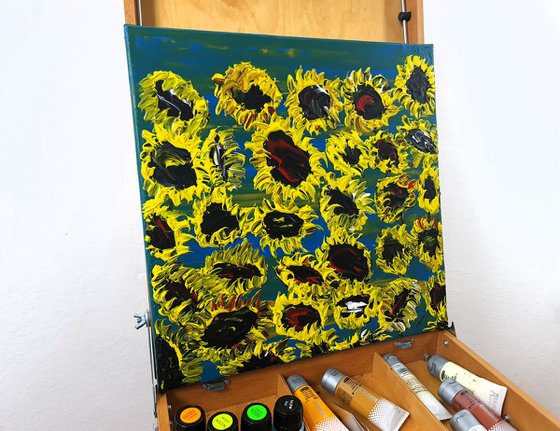 Blooming sunflowers 4
