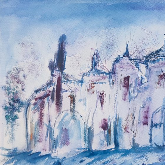 La belle abbaye - Watercolour