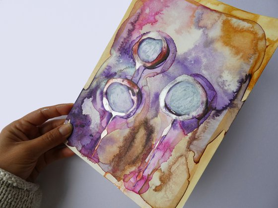 Late summer bloom - abstract watercolor