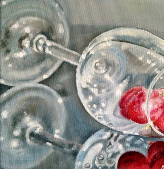 Grapes and Glass Painting Fruit Still Life Wall Art