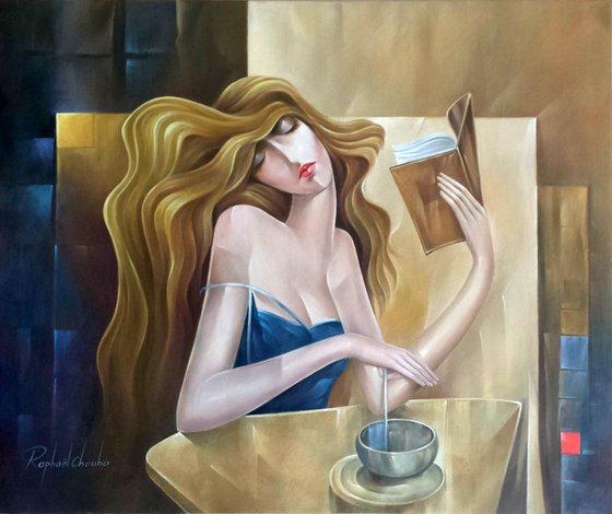 A woman in the café