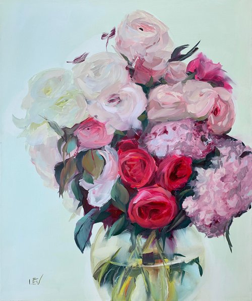 Summer flowers in a vase by Ilze  Ērgle - Vanaga