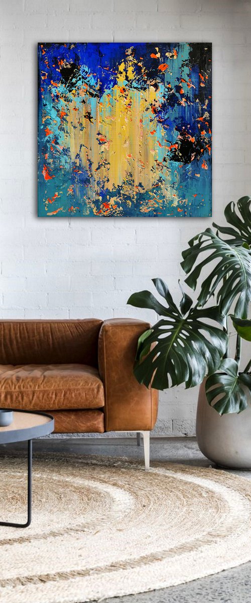 100x100cm. / abstract painting / Abstract 21105 by Alex Senchenko