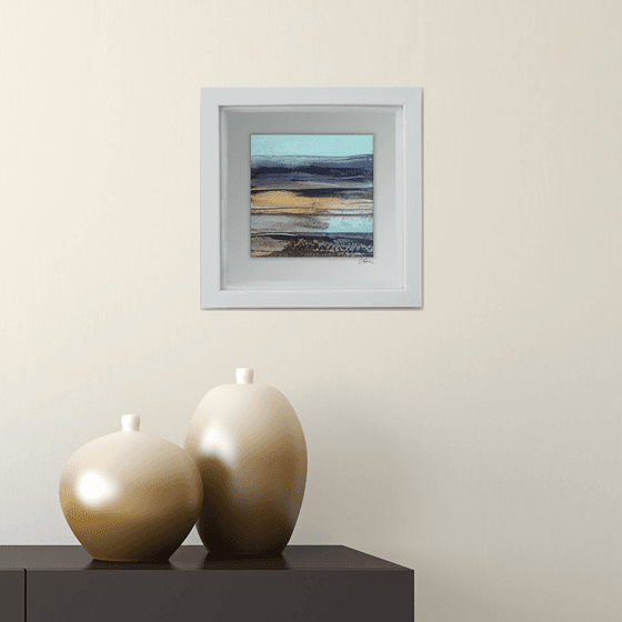 Framed ready to hang original abstract landscape - Horizon #1