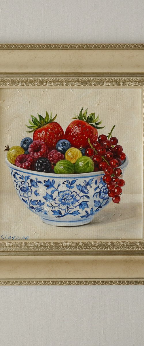 Summer Berries in Blue Bowl by Natalia Shaykina