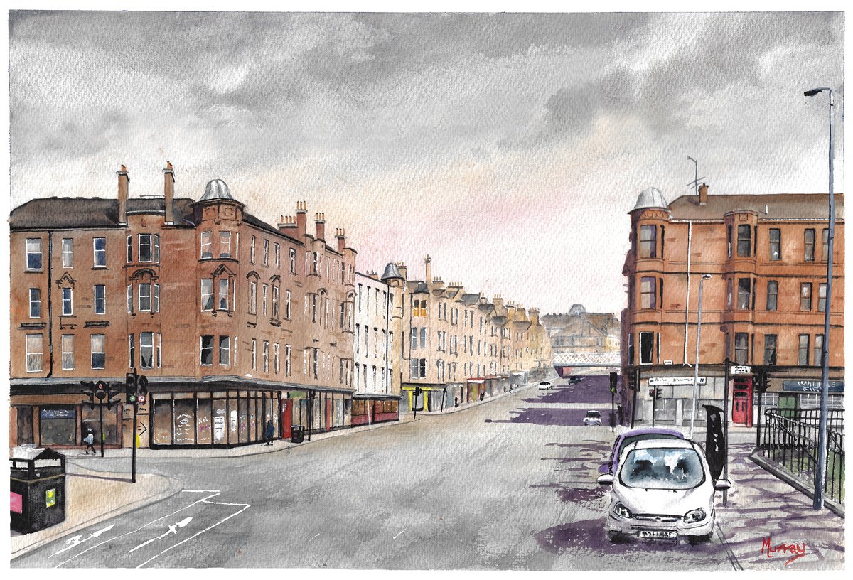 Glasgow Saltmarket Watercolour Painting Scotland by Stephen Murray