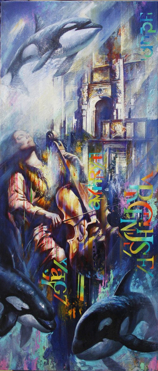 Impressionistic Cityscapes Oil Painting By Alexandr Dobrodiy, 24 X 55, ??????? ??????? ?????? 2., Original Artwork