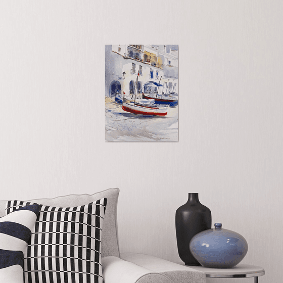 Sunlit Boats of Calella