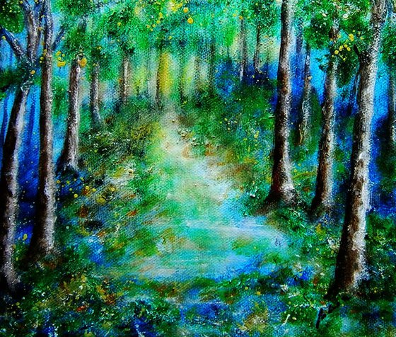 The blue-green forest ..