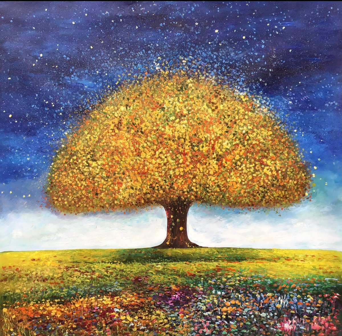 Wishing tree painting by Kuldeep Singh