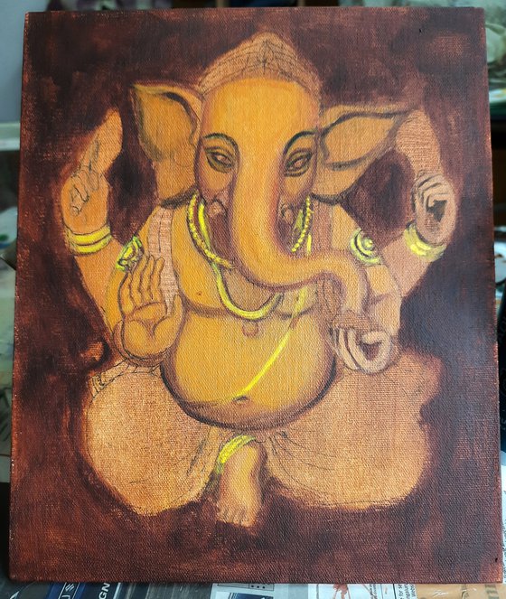 Lord Ganesh with blue eyes