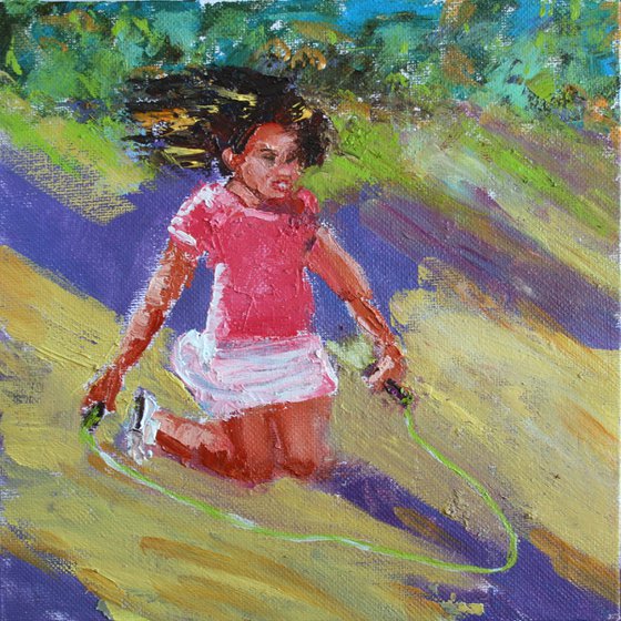 Jump rope...  SUMMER FUN III /  ORIGINAL PAINTING