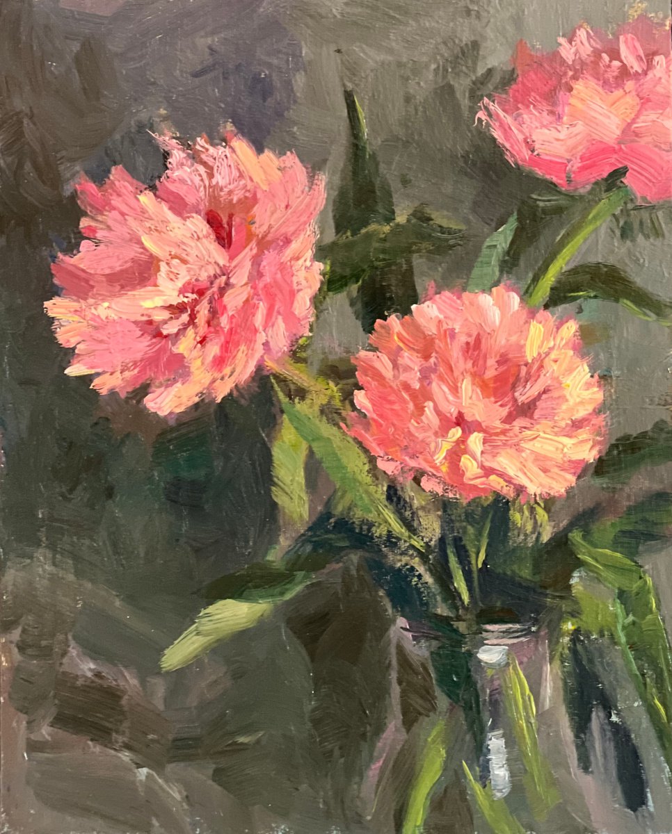 Original Floral Painting of Pink Peonies Home Decor by Nithya Swaminathan