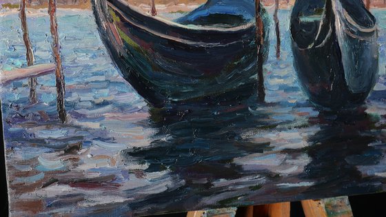 Boats In Venice - Venice painting