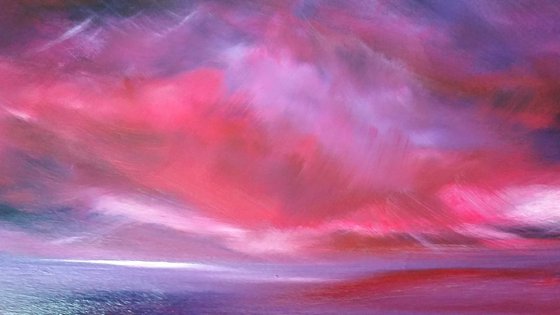 Distant Dreams - Purple pink PANORAMIC Seascape