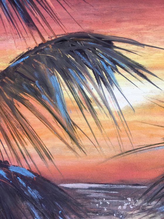 sunset and palms