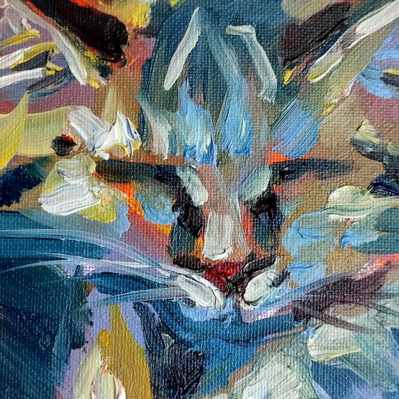 Cat is sleeping Original Oil Painting