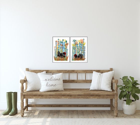 Happy Hens, print set