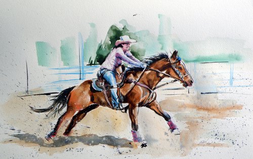 Rider with her horse by Kovács Anna Brigitta