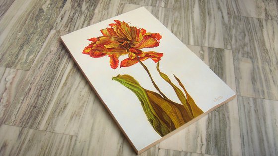 Red Flower, Exclusive Oil Art