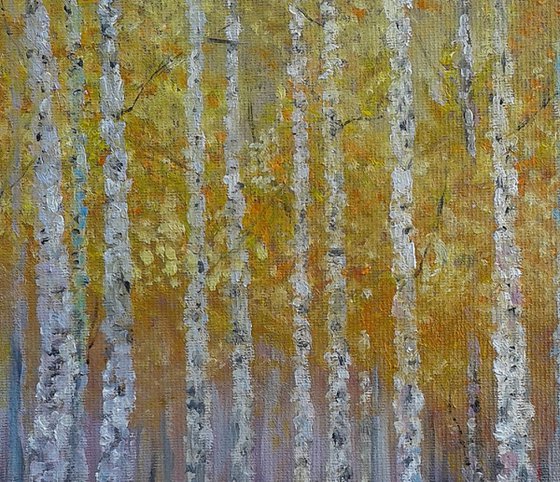 Autumn birches trees landscape