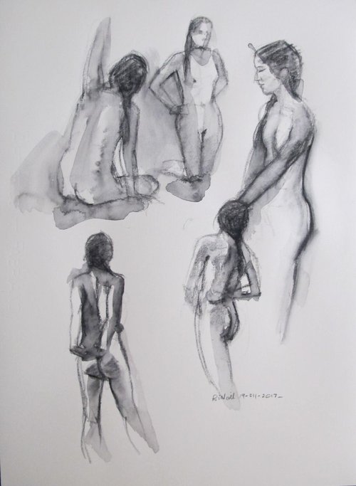 female nude 5 poses by Rory O’Neill