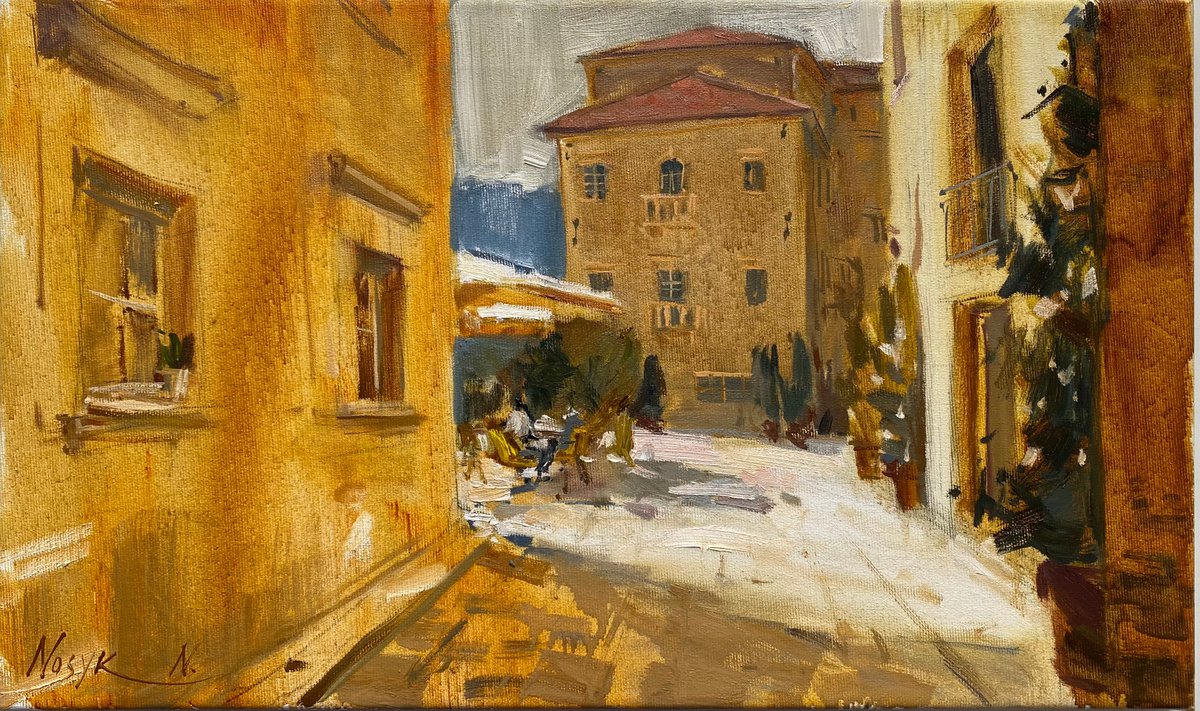 Perast old city 30x50 cm| oil painting on canvas by Nataliia Nosyk
