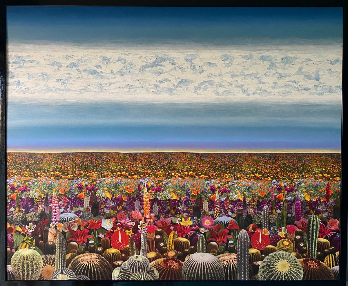 Landscape Painting By Stefano Pallara, 39 X 33", The Thrill And The Hurting N.11, Original Artwork