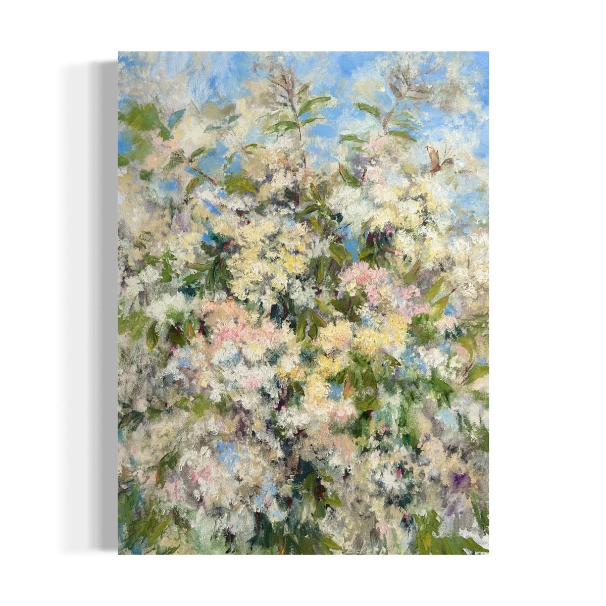 Impressionistic Botanical Oil Painting By Olga Beketova, 24 X 31", Fleeting Moment, Original Artwork