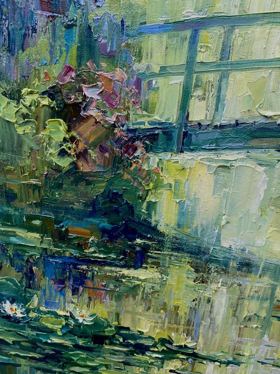 "The Waterlily Pond"original oil painting by Artem Grunyka