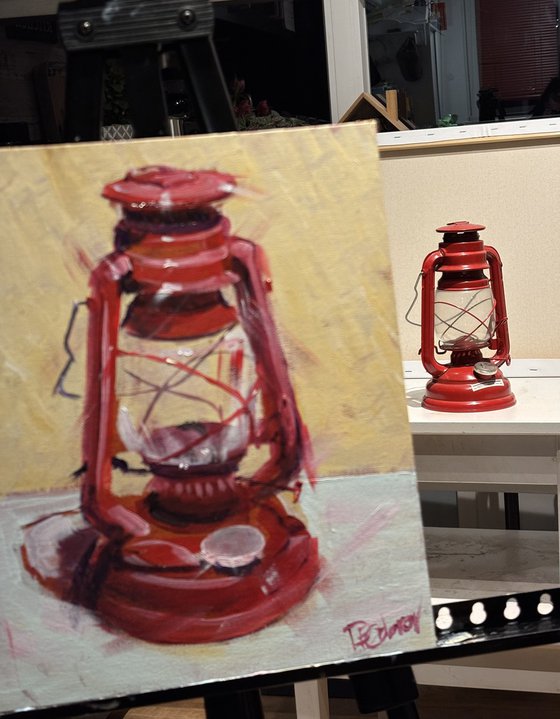 The Red Oil Lamp Still Life