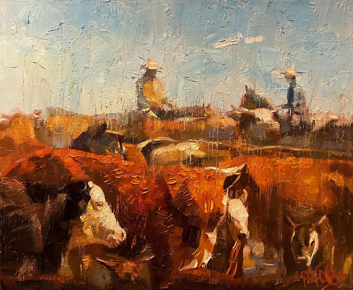 Cowboys and Their Cattles at Farm by Paul Cheng