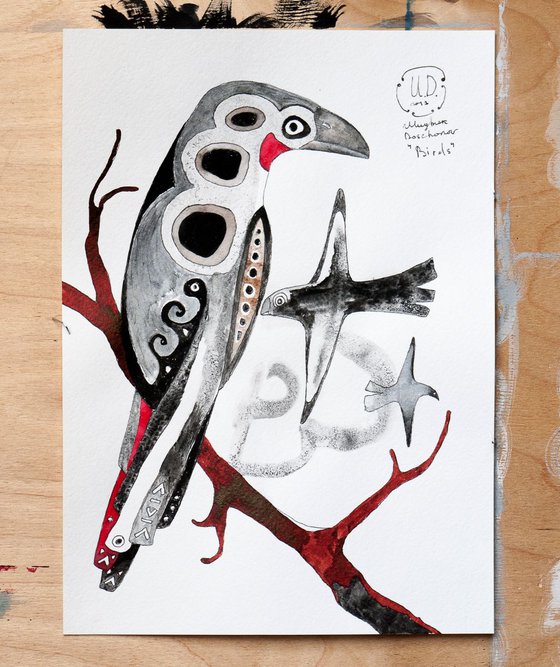 Bird Ink painting