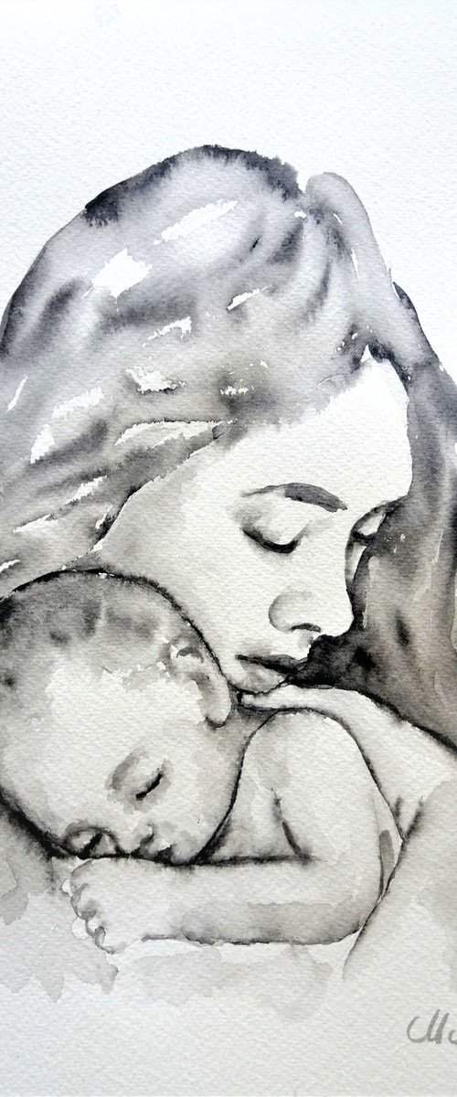 Maternal love VII by Mateja Marinko