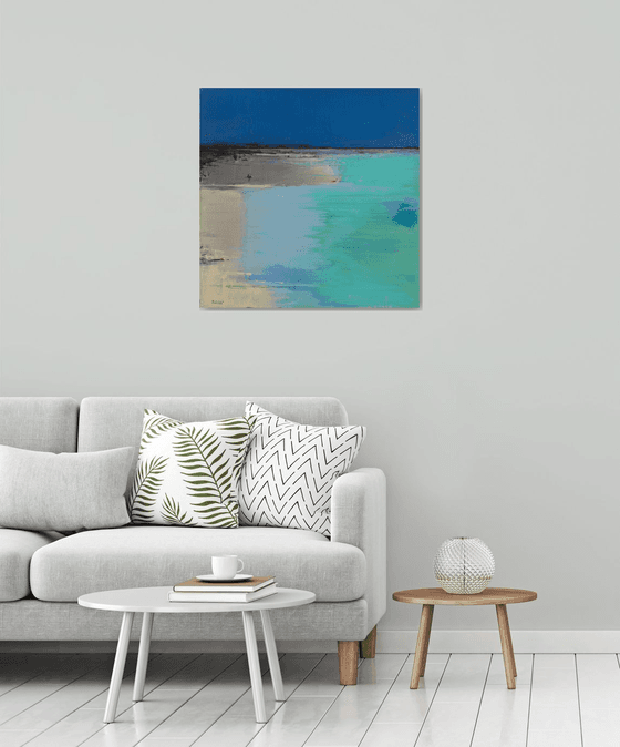 Tulum Beach 30x30" 76x76cm Contemporary Art by Bo Kravchenko