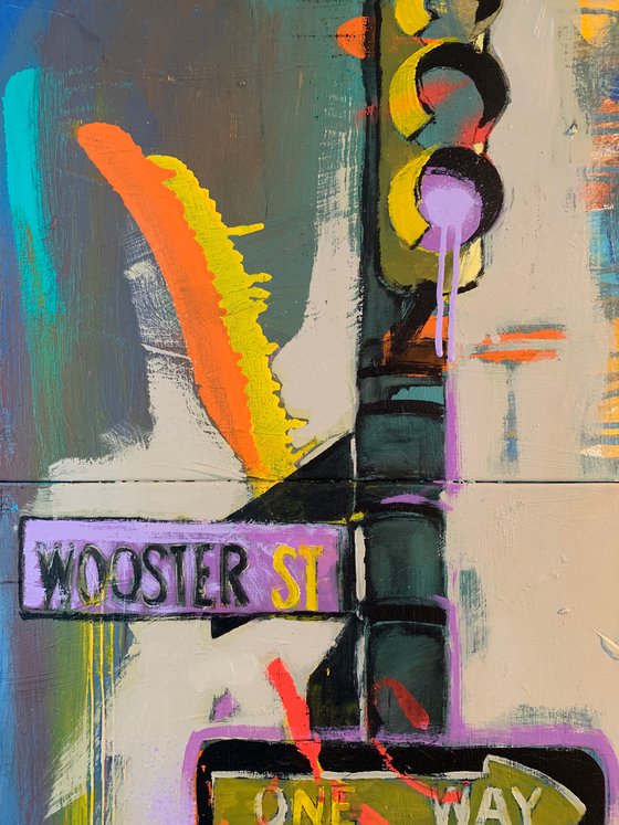 Bright painting -  "Violet light" - Urban Art - City - Street - New York