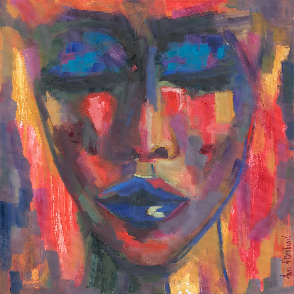IMPERFECTION / abstract colorful face portrait by Anna Miklashevich